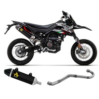 Aprilia Rx-sx 125 2021 > 2024 Full Exhaust Arrow Thunder Carbon Endcap Black Aluminum 