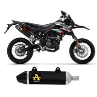 Aprilia Rx-sx 125 2021 > 2024 Exhaust Muffler Arrow Thunder Carbon Endcap Black Aluminum 