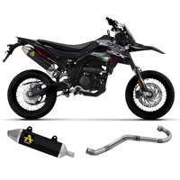 Aprilia Rx-sx 125 2021 > 2024 Full Exhaust Arrow Thunder Steel Endcap Black Aluminum 