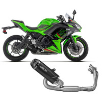 Kawasaki Ninja 650 2024 Racing Dark Aluminum Full System Exhaust Arrow Indy Race Evo Carbon End Cap