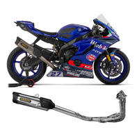 Yamaha YZF R6 2017 > 2024 Arrow Racing Titanium/inox Full System Exhaust Competition Indy Race Evo Carbon End Cap