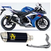 Suzuki Gsx-R 600 2006 > 2007 Full Exhaust Arrow Street Thunder Aluminium Black 