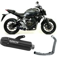 Yamaha Mt-07 2017 > 2020 Full Exhaust Kat Arrow Jet Race Steel Black 