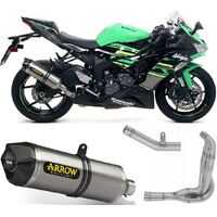 Kawasaki Zx-6r 636 2019 > 2020 Arrow Link Pipe+racing Race-tech Aluminum Exhaust Carbon End Cap