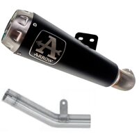 Kawasaki Zx-6r 636 2019 > 2020 Arrow Link Pipe+racing Pro-race Nichrom Black Exhaust Stainless Steel End Cap