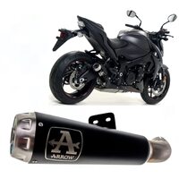 Suzuki Katana 1000 2019 > 2020 Arrow Link Pipe+approved Pro-race Black Nichrom Exhaust Stainless Steel End Cap