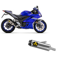 Yamaha YZF R3 2021 > 2023 Exhaust Arrow Thunder Carbon End Cap Titanium