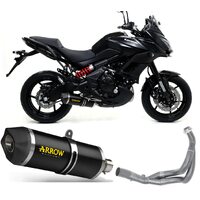 Kawasaki Versys 650 2021 > 2022 Full Exhaust Arrow Race-tech Black Aluminum