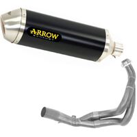 Kawasaki Versys 650 2021 > 2022 Full Exhaust Kat Arrow Race-tech Steel Cap Black Aluminum