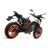 KTM 890 Duke R 2020 > 2023 Exhaust Muffler + Link Pipe Nokat Arrow Race Tech Carbon Cap Aluminium Black