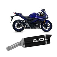 Yamaha YZF R3 2019 > 2020 Exhaust Arrow Aluminium Black Thunder Tail Pipe Carbon 