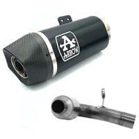 BMW F 900 Xr 2020 > 2024 Arrow Link Pipe+racing Indy Race Black Aluminum Exhaust Carbon End Cap