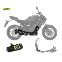 Yamaha Mt-07 2021 > 2024 Full Exhaust Kat Arrow Works Carbon End Cap Black Nichrom 