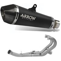 BMW R Nine T Scrambler 2021 > 2023 Exhaust Terminal Kit Arrow X-kone Carbon Cap Dark+collector