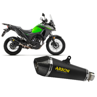 Kawasaki Versys-x 300 2017 > 2020 Exhaust Muffler Arrow X-kone Nichrom Dark Carbon End Cap