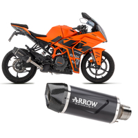 KTM Rc 390 2022 > 2024 Exhaust Muffler Arrow Indyrace Evo Aluminum Dark+carbon End Cap