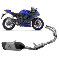 Yamaha Yzf R7 2021 > 2024 Full System Exhaust Arrow Pista Titanium Dark+carb End Cap