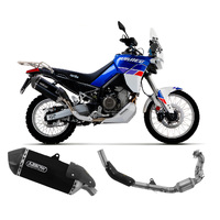 Aprilia Tuareg 660 2022 > 2024 Arrow Sonora Racing Dark Titanium Full System Exhaust Carbon End Cap