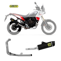 Yamaha Tenere 700 2021 > 2024 Full Exhaust Arrow Indyrace Carbon/inox Black Aluminum 