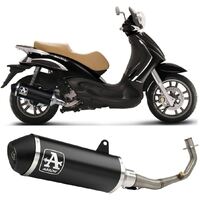 Aprilia Scarabeo 500 Gt 2005 > 2007 Full Exhaust Kat Arrow Urban Alu Black 